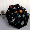 1pc Space Exploration Automatic Umbrella   Auto Open/Close Folding Umbrella with  8 Rib Frame, 3 Fold Compact Umbrella for Men & Women, 107