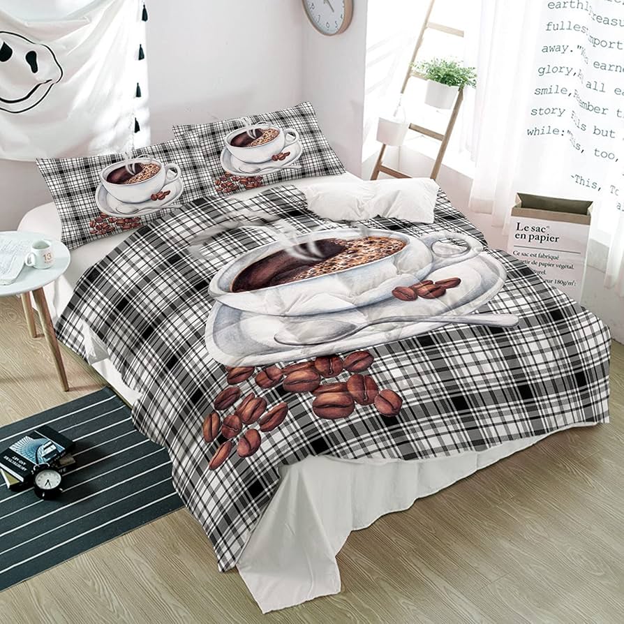 

Comforter Coffee Bedding Decoration Gift First Choice Suitable For Children Boys Girls And Adults Soft Warm And Breathable Comforter (quilt)-EU Single(135*200cm)3pcs