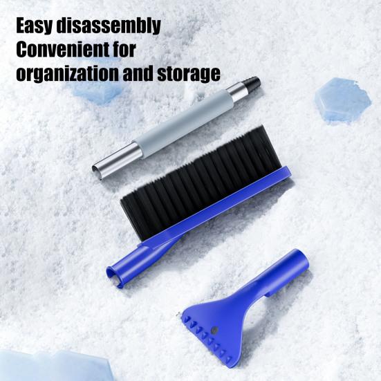 Deicing Wiper Brush with Anti-Fatigue Foam Handles Double-Headed Design Adjustable Length Snow Brush