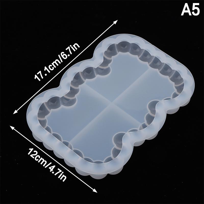Bubble Design Concrete Tray Silicone Molds Silicone For Epoxy Resin Coaster, Cement Tray, Plaster Plate Oval Round
