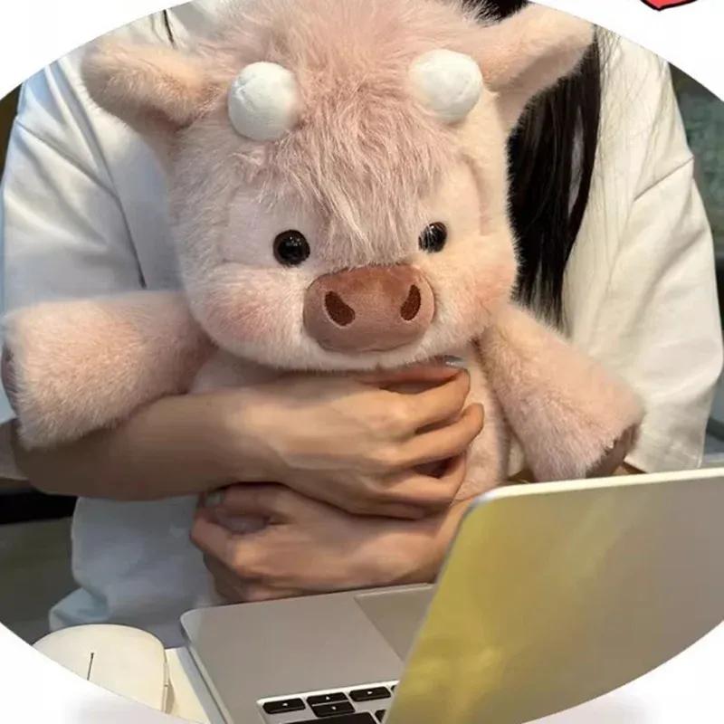 Cute Highland Cow Plush Doll 45-60Cm Soft Stuffed Animal Running Calf Toy Companion Pillow Holiday Gift Home Decoration Ornament