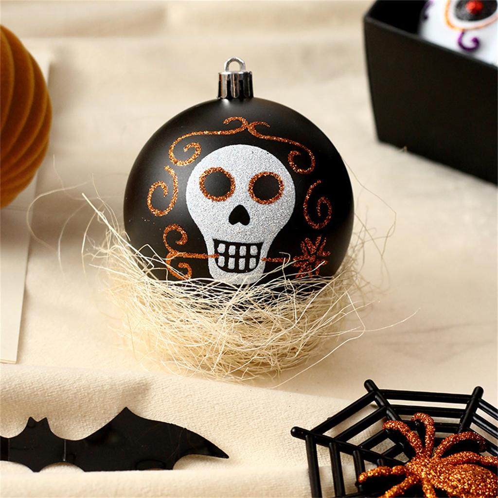 Halloween Decorations 9 Skull/ Painted Plastic Balls Set Home Halloween Party Decoration Tree Pendants