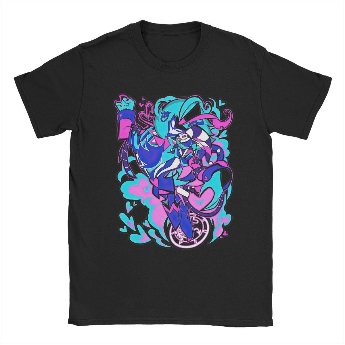 

Cartoon Helluva-Boss Men s T Shirt Vintage Tees Short Sleeve Crewneck T-Shirts Pure Cotton 4XL 5XL Clothing 5XL різнокольоровий