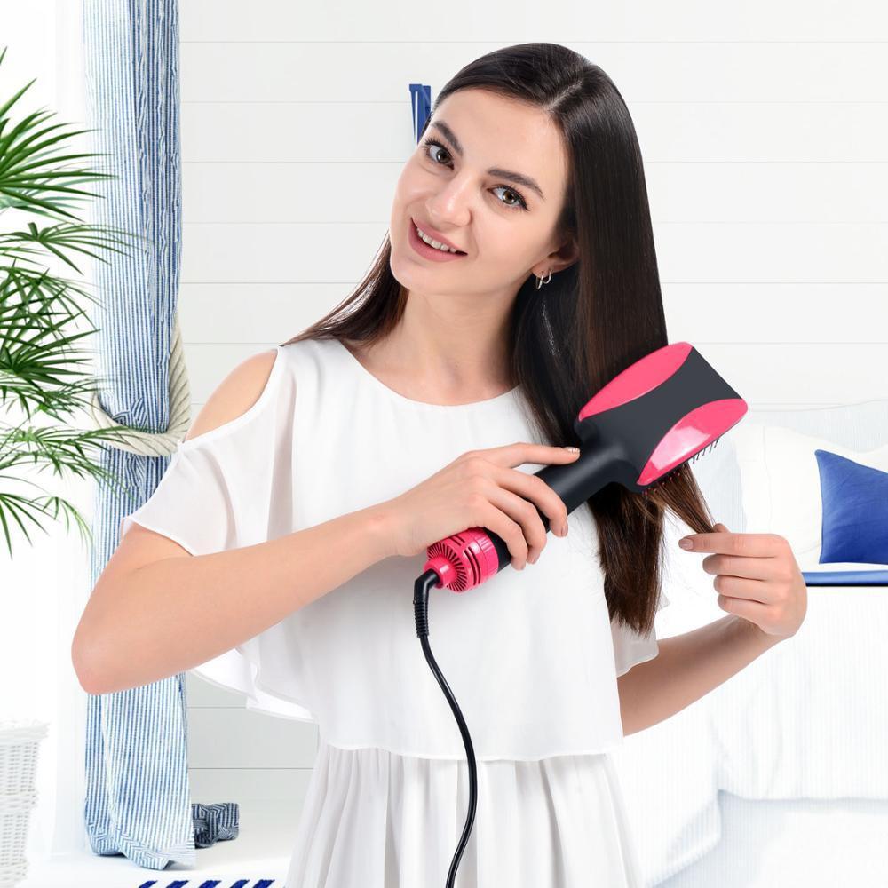3-in-1 Ionic Blow-Drying Comb: Large Wave Hot Air, Dual-use for Dry/Wet, Straight/Curly Hair, Quick Styling.