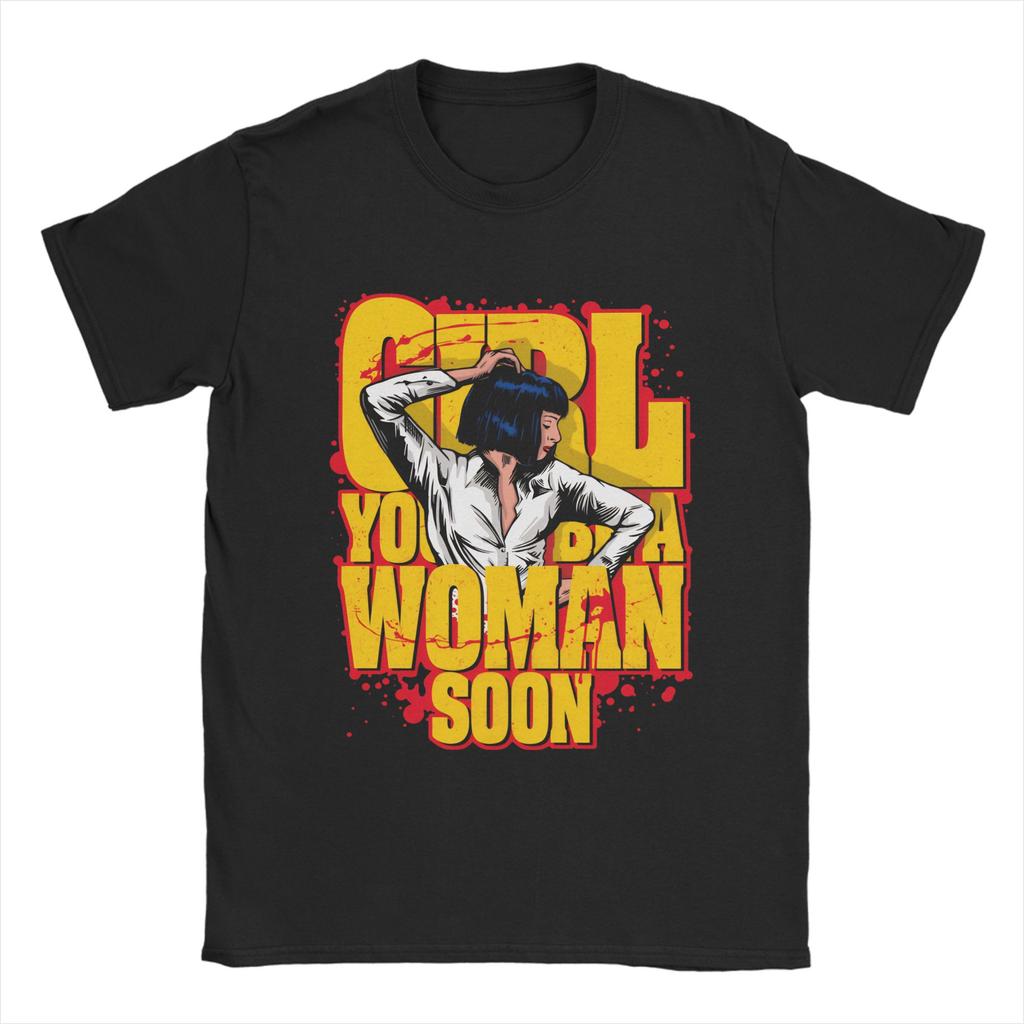 Pulp Fiction Pulp Girl Baumwoll-T-Shirt Für Unisex Sommer Y2K Lustige T-Shirts Rundhals Mode-T-Shirt Große Größen Günstige Kleidung