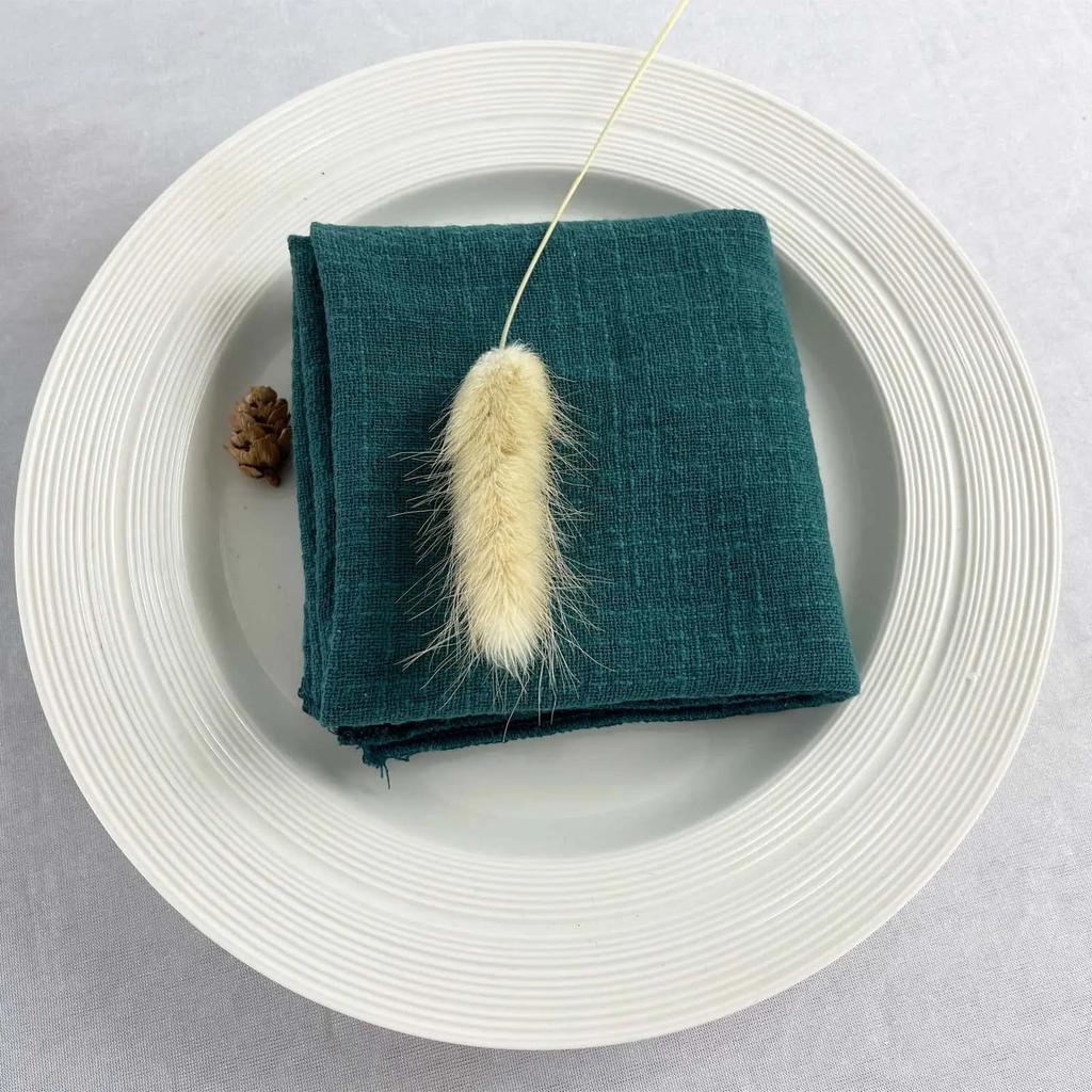 10PCS Decoration Mariage Gauze Crepe Cloth Napkins Pure Cotton Fabric Wedding Decor Everyday Use Dinner Tea Towel Table Village