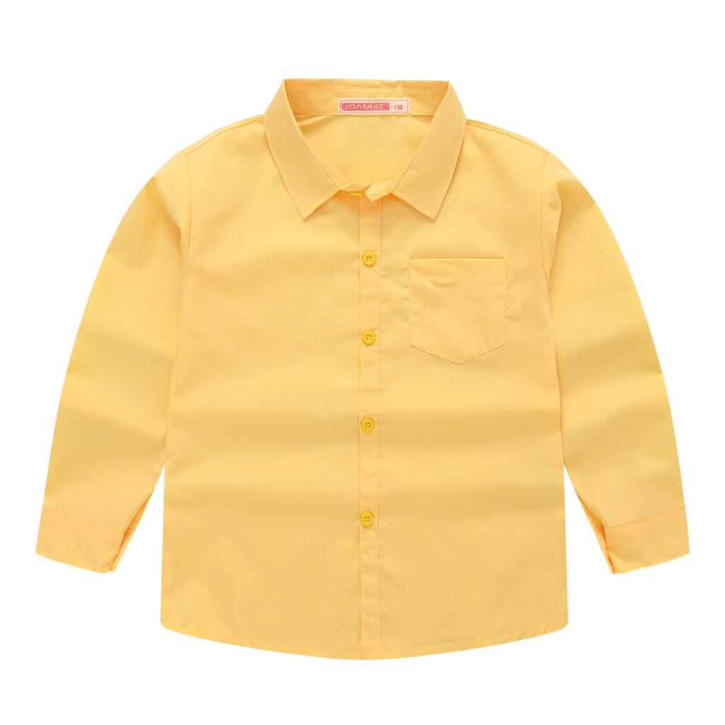 

Children s Shirt with Western Style Suit Collar, Long Sleeve Solid Color Shirt for Boys and Girls 160 жовтий