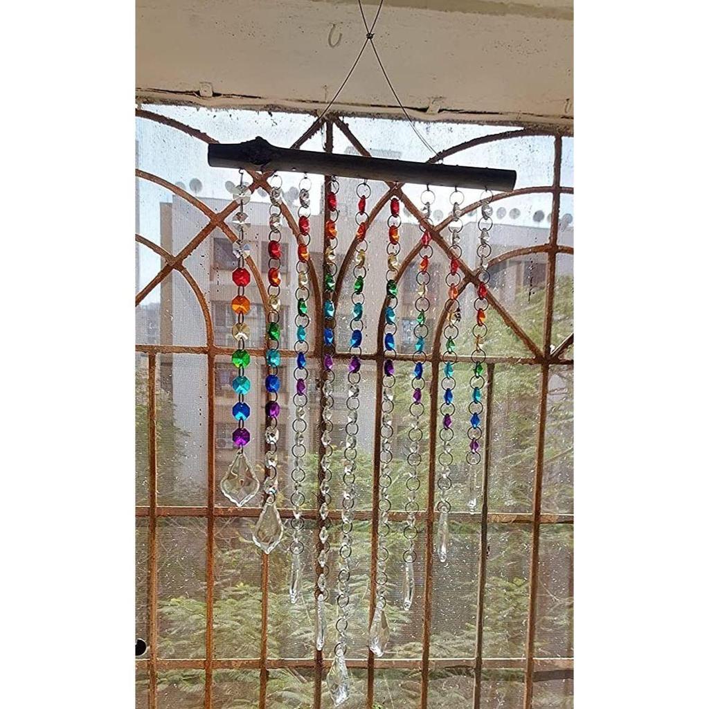 Sparkling K9 Crystal Glass Crystal Car Hanging Rainbow Suncatcher Beautiful Balcony Garden Hanging Ornament A11