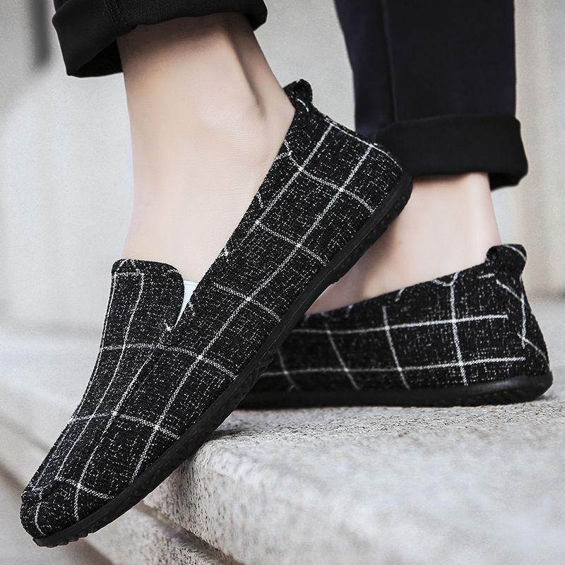 Herrskor Gamla Peking Canvas Skor Herrskor Fritidsskor Andningsbara och Bekväma Tygskor