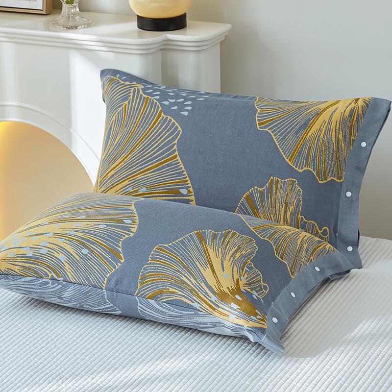 Pure Cotton Gauze Pillowcase with Snap Buttons, Summer Full Wrap, 40x60cm Latex or 48x74 Pillow Size. Single Pack.