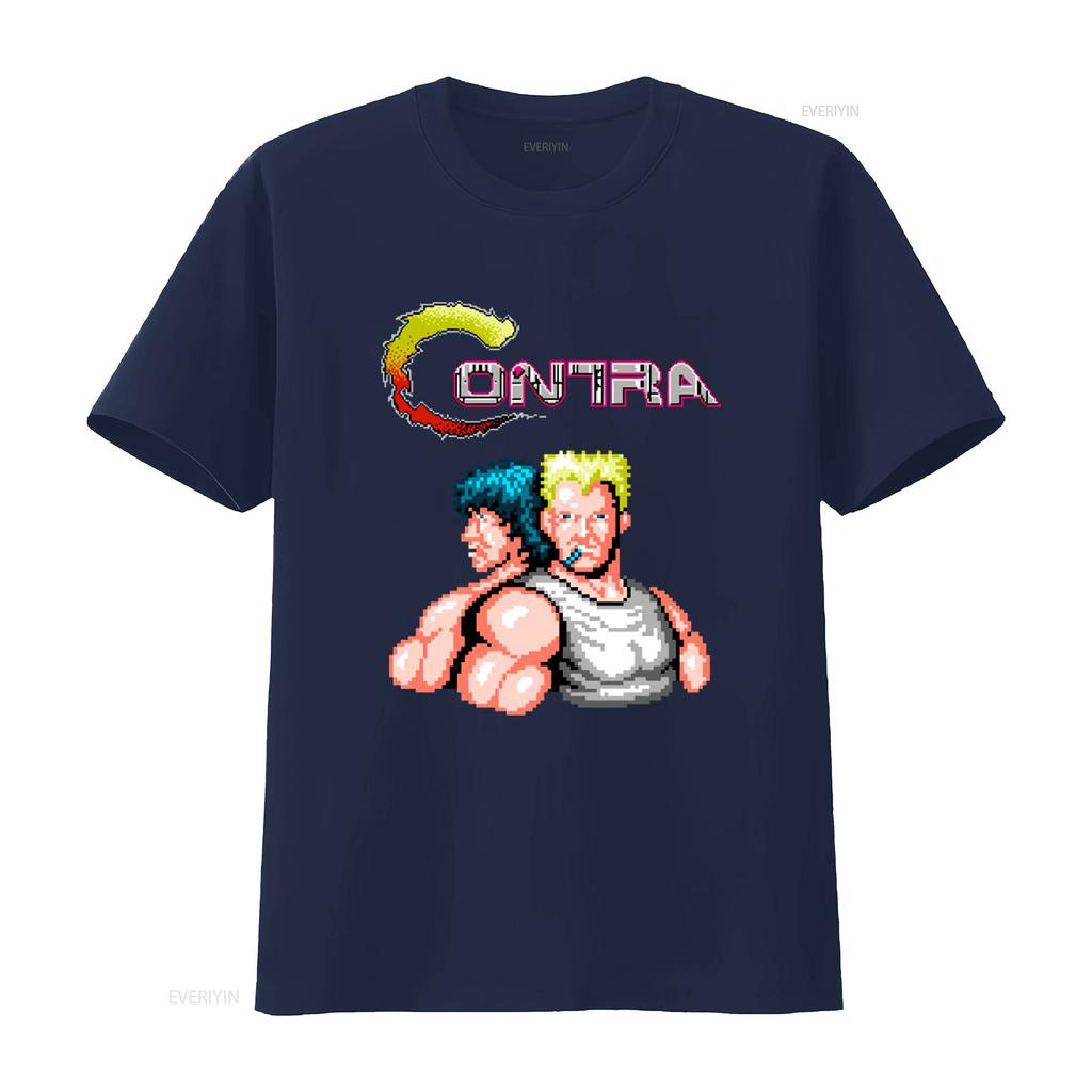 Contra NES Famicom Game Screen T Shirt 8 Bit Retro Design 100 Cotton Available in S 5XL vintage Washed fashion graphic