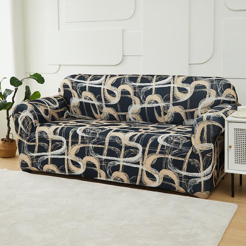 Solid Color Elastic Sofa Cover All-inclusive Old-fashioned Armrest Sofa Cover Fabric Dust Cover Light Luxury