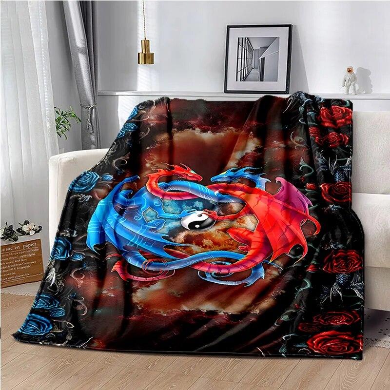 3D Printing Dragon Pattern Blanket Sheet Sofa Cover Office Hiking Watch TV Warm Blanket Picnic Blanket Bedroom Blanket