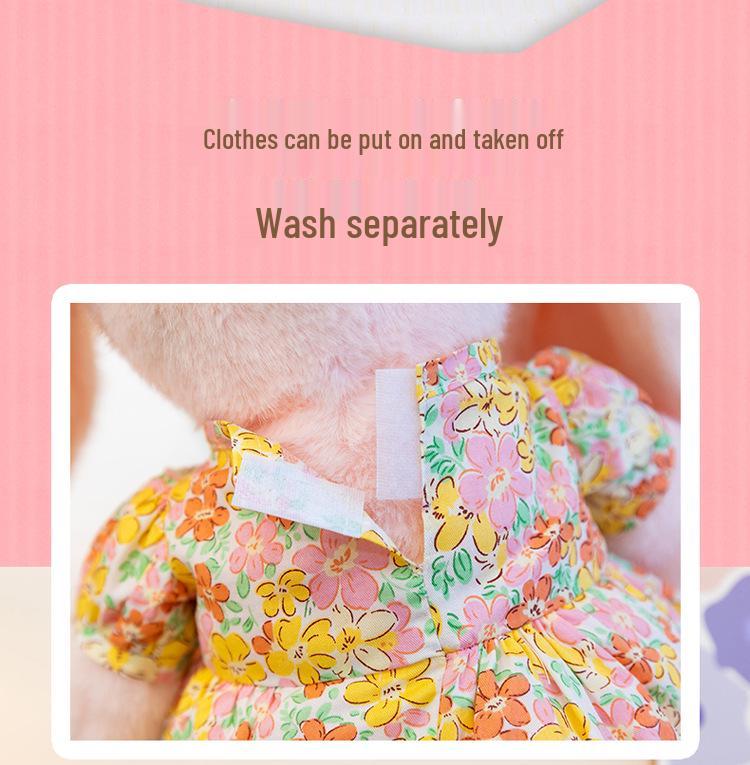 Floral Dress Bunny Plush Toy: Long-Eared Rabbit Sleep Companion & Birthday Gift