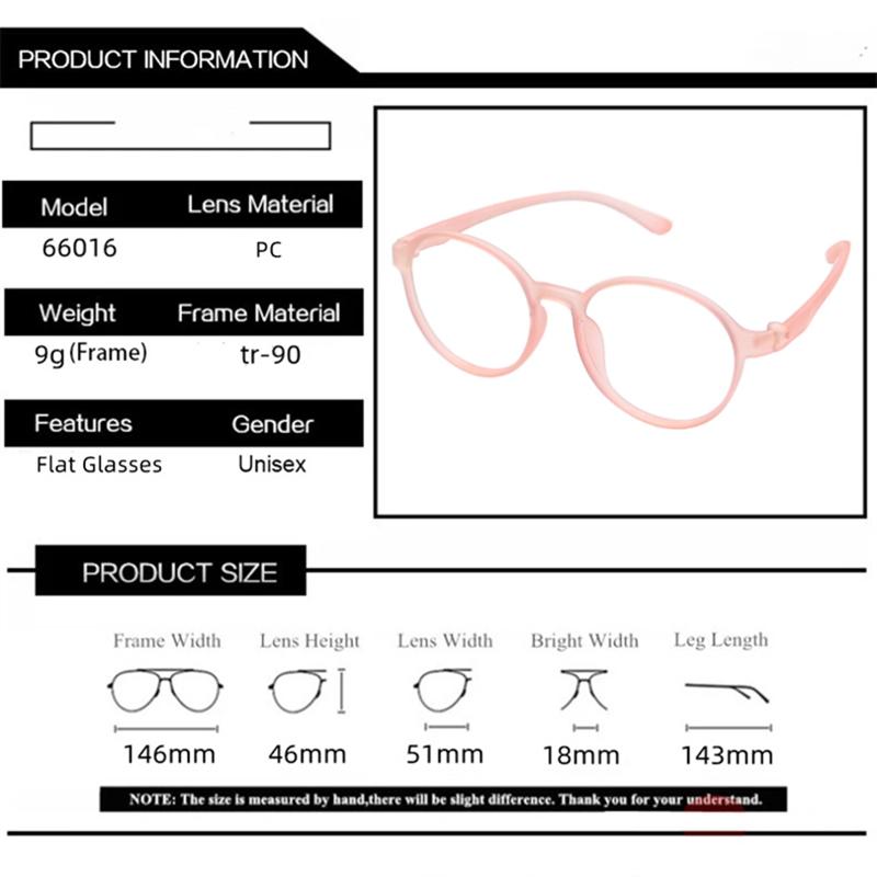 New Fashion Ultralight TR90 Round Glasses for Women Soft Comfortable Retro Anti Blue Light Protection