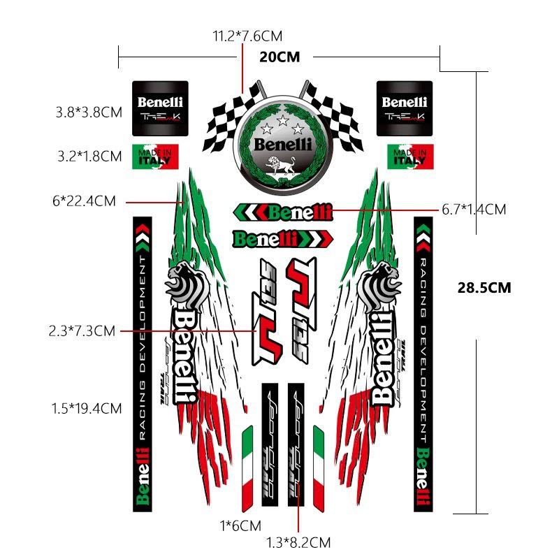 Benelli Serie Motorradaufkleber: Wasserdichte Körperaufkleber für TNT125 & Young Lion