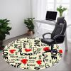1pc Love, Heart Chair Carpet for Office, Round Polyester Mat, Indoor Decor for Office, Washable Non-slip Carpet Yy251219137
