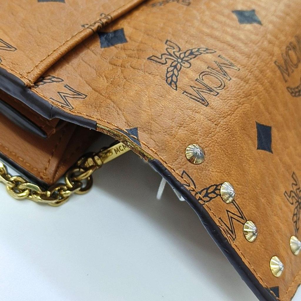 [Pre-Owned] Patricia Visetos Rhinestone Letter Eagle Print Pvc Chain Envelope Shoulder Crossbody Wallet - Fair #105W5NM