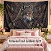 Wolf (275) Theme Wall Tapestry Customized With Name Text Personalized Hanging Tapestry For Bedroom Living Room Decor
