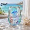 Tazza in Vetro Funzionale da Collezione Tazza a Tema Oceano Meduse/Delfini/Tartarughe Marine/Polpo Dipinta a Mano Spessa da Bere Elegante Contenitore per Bevande
