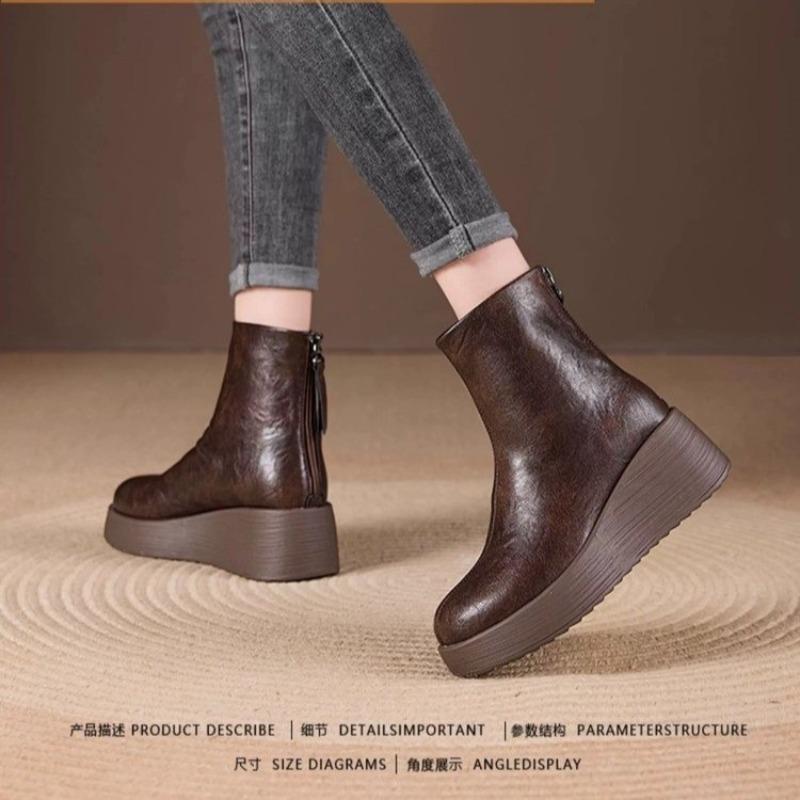 Fashion Platform Booties Inside High Wedge Trifle Boots High Heel Boots for Women