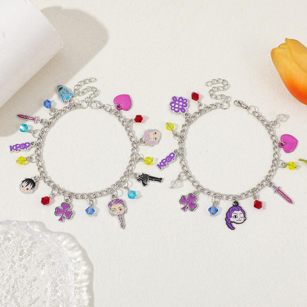 Bracelet Huntr X Personnage de dessin animé en alliage de zinc avec finition plaquée pour hommes et femmes Bijoux