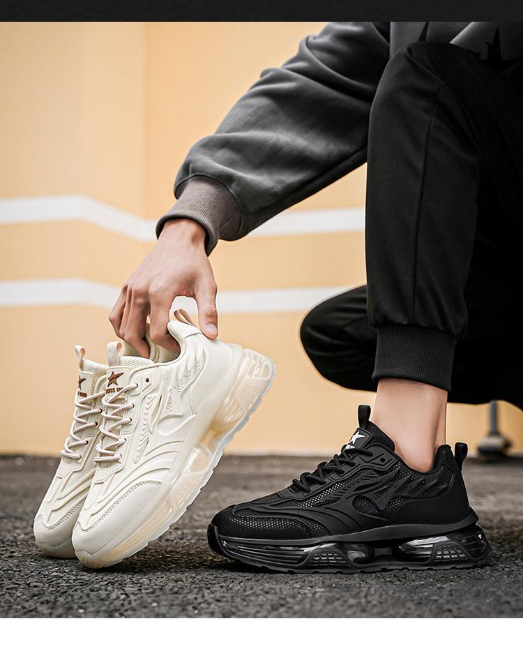 Dad Shoes Men's Spring New Mesh Breathable Running Shoes Young Students Thick-soled Black Casual Sports Shoes