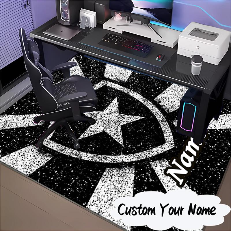 Custom Name Botafogo Emblem Rug for Living Room, Game Rooms, Office, Bedroom, Floor Mat Playful Design, Fan Gifts Christmas Decor