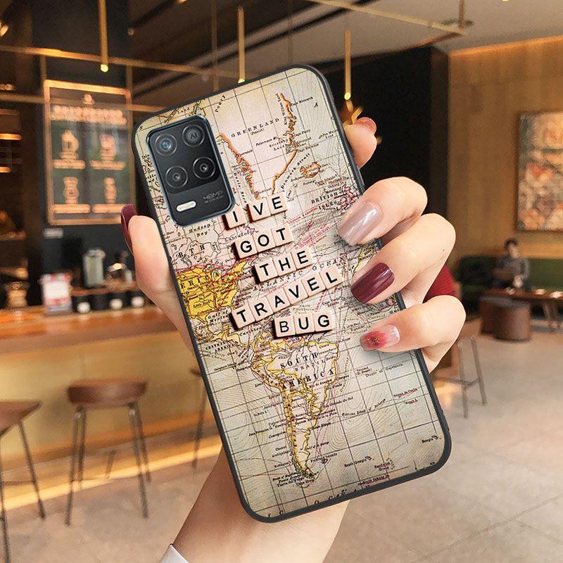 Funda Travelling World Map Travel Plans Phone Cover For Oppo Realme 8Pro 6PRO 6i 7pro 9i 9pro C11 C21 C25Y C25S C3 Q3S XT Cases