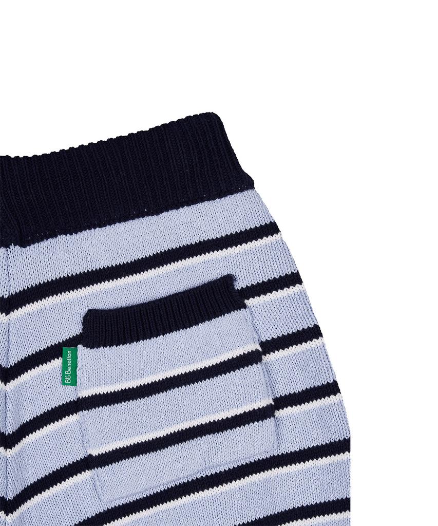 Bb' BENETTON Striped Knit Shorts (Blue)