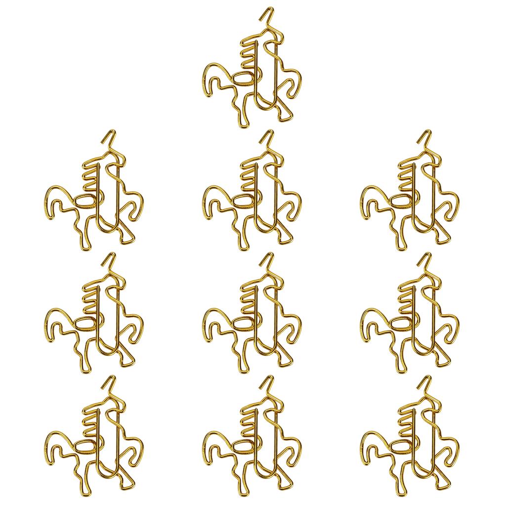 10pcs Office Paper Clips Innovative Animal Shape Golden for Bookmark Photo Holder Decoration