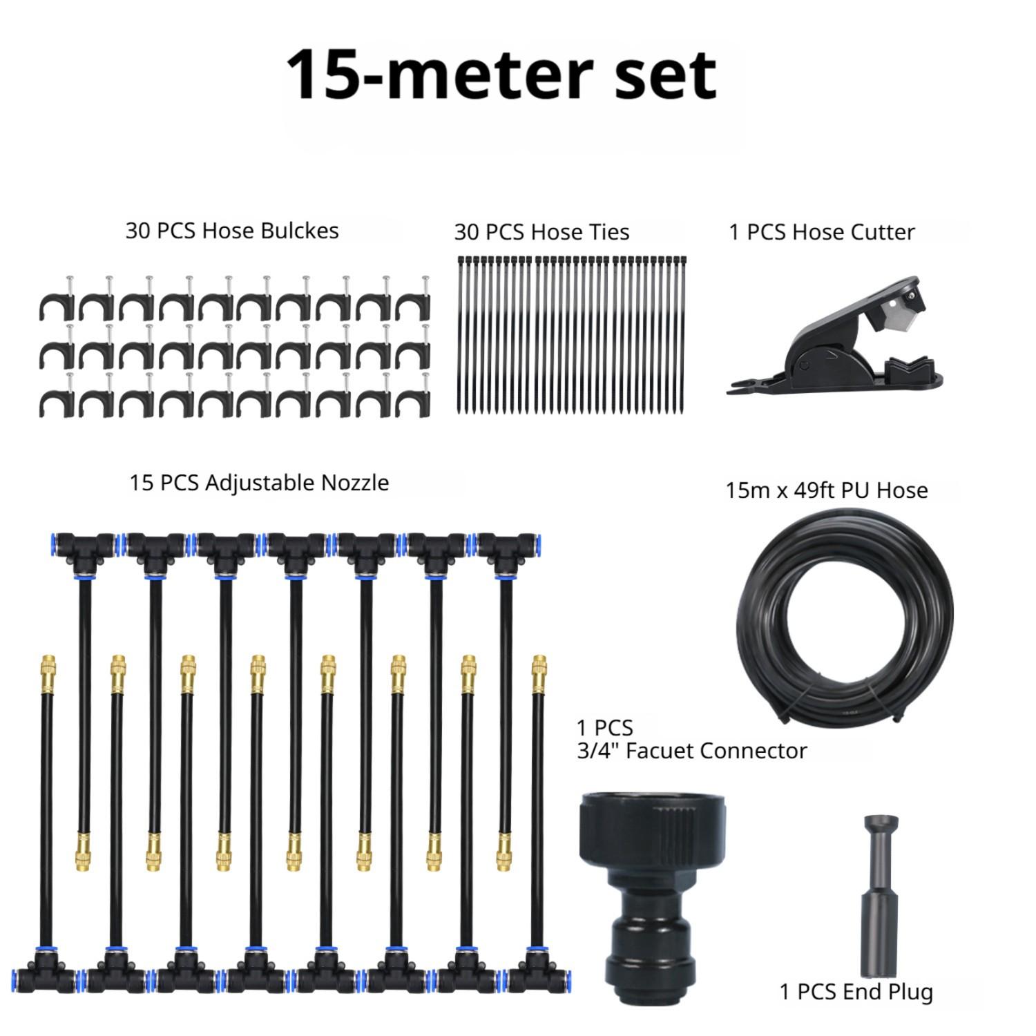 

Автоматическая система полива сада на 360°, модернизированная система полива сада для уличных растений, комплект системы капельного полива с медным распылителем для газонов One Size
