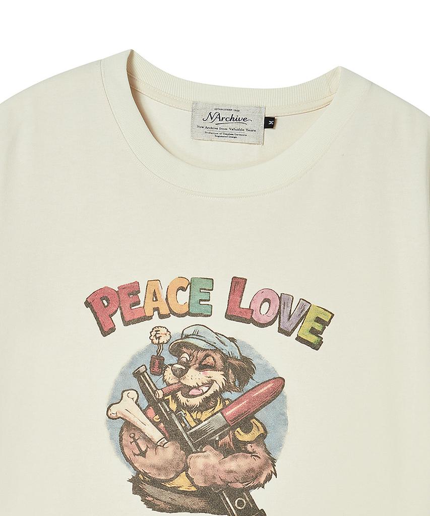 BEYOND CLOSET [Collection Line] Utility Vintage Washed Short Sleeve T-Shirt Ivory