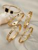 18K Gold-Plated Geometric Zirconia Stainless Steel Bracelet - Versatile, Elegant, Light Luxury Design