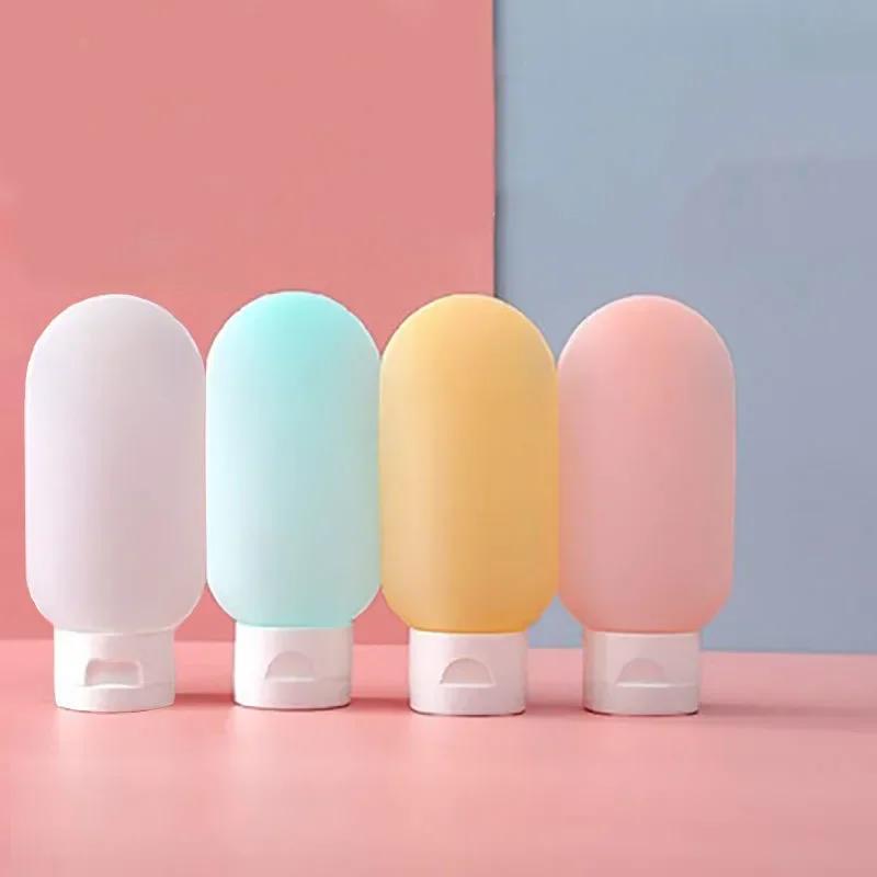 4Pcs 60ml Travel Botttle Refillable Bottles Soft Lotion Shampoo Bottle Empty Cosmetic Containers PP Squeeze Tube Makeup Tools
