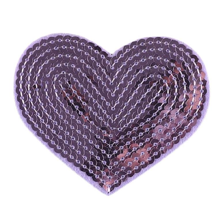 10 Pcs Embroidered Patches Heart Shape Iron on Patches Sewing on Applique Sequins Patches for Hat