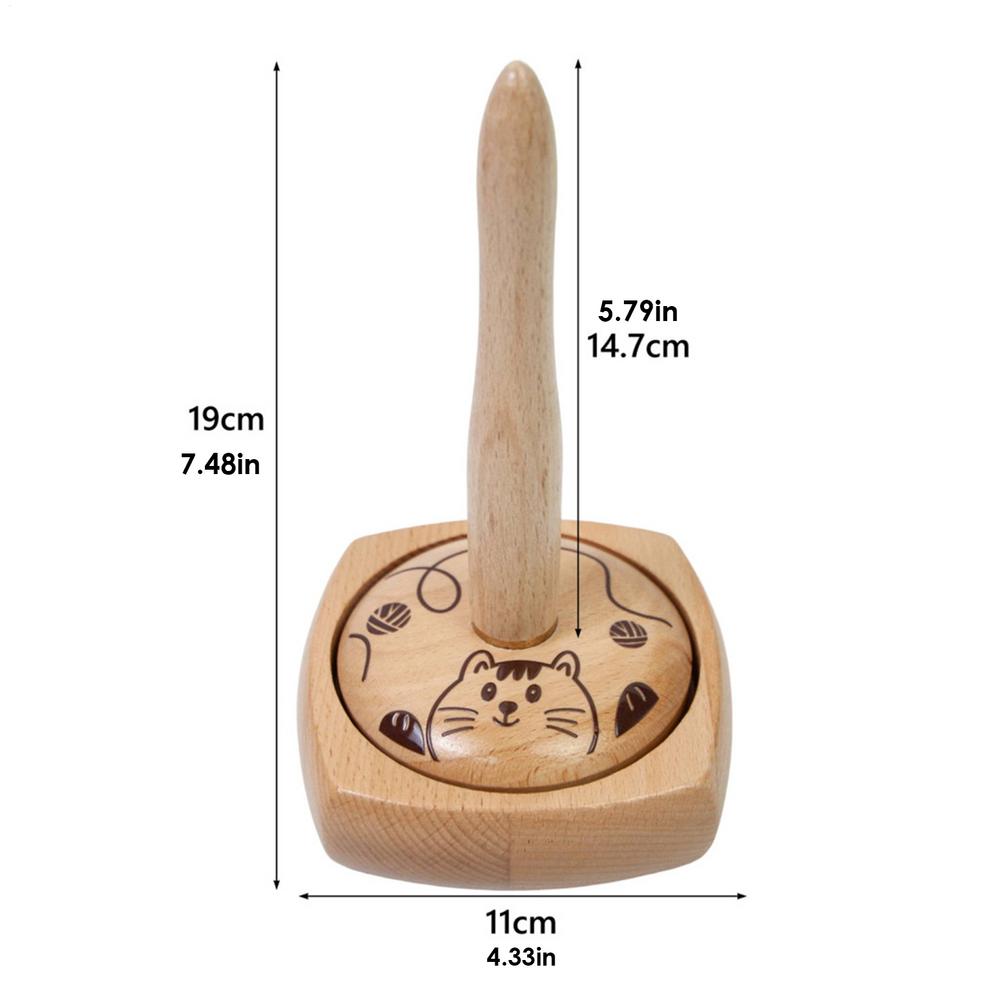 

Rotating Wooden Yarn Rack Detachable Yarn Distributor With Bearings Anti-Slip Base Stand Dispenser For Crocheting Knitting