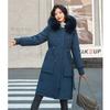 Winter Warm Coat Women Big Fur Collar Hooded Down Cotton Long Jacket Female Parka Outwear  for Womens