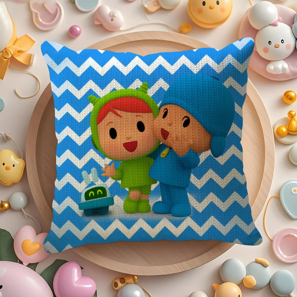 B-Boy-Girl-Pocoyo Kissenbezug Natürlicher Leinen Bio-Stoff Beidseitiger Druck Sofa Heimdeko Geschenk Kissenhülle