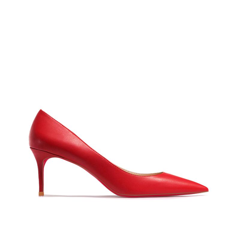 Fashion New pointed shallow mouth high heels with thin heels, matte fashion white commuting single shoes, soft sole size