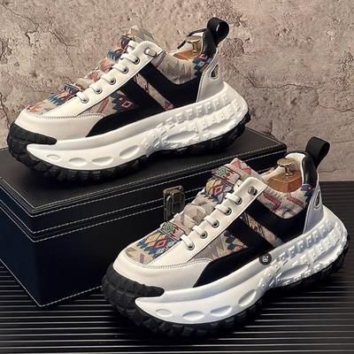 Trendy Men's Shoes, Thick-soled Dad Shoes, Breathable Height-increasing Sports and Casual Shoes, Men's Embroidered Shoes  B34