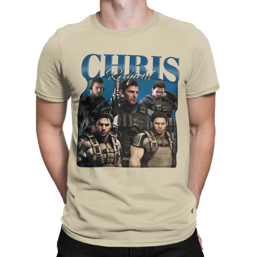 Heren Dames Grafisch Bedrukte Chris Redfield snake eater T-shirt Katoenen T-shirts Kleding