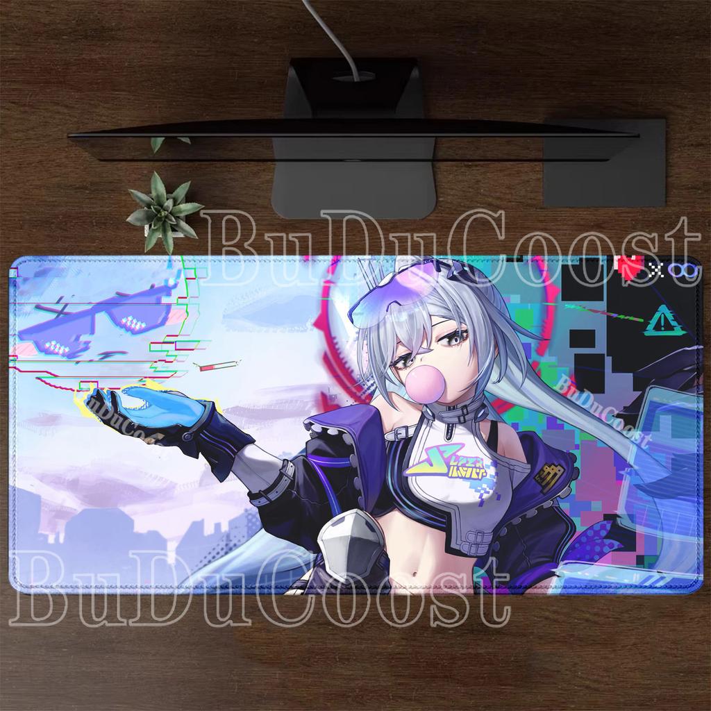 Larger Silver Wolf LV.999 Mousepad HSR Honkai Star Rail PC Gaming Keyboard Anime Girl Kawaii Mouse Pad HD Printing XXL Desk Mat