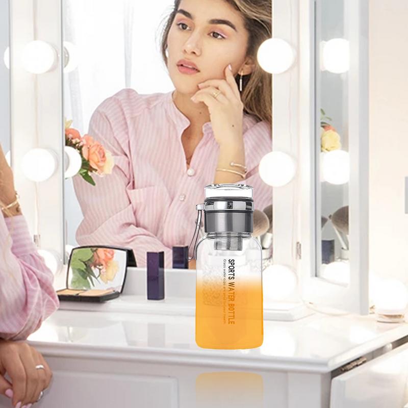 Clear Glass Water Bottle Clear Juice Bottles Glass Cups Large Capacity Jug With Tea Strainer Leak-Proof Flask Cup Reusable For