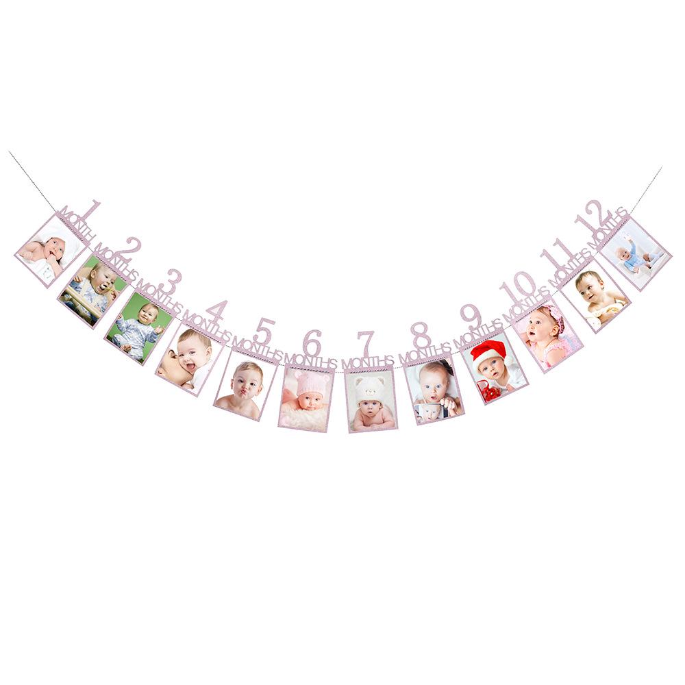 Baby's 1st Birthday Photo Banner - 12 Months Decoration