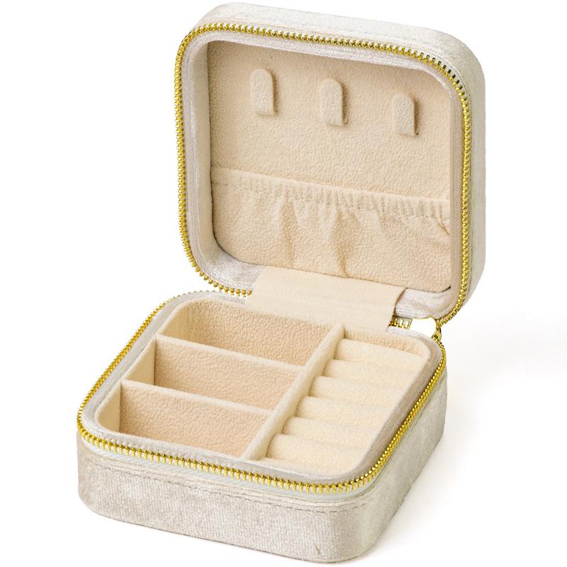Velvet Travel Jewelry Box for Ear Studs, Necklaces, and Rings