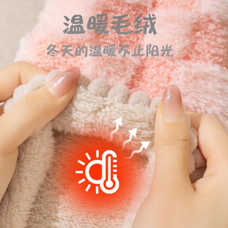 Thick-bottomed cotton slippers women's autumn and winter new indoor home home heating velvet couple confinement slippers men