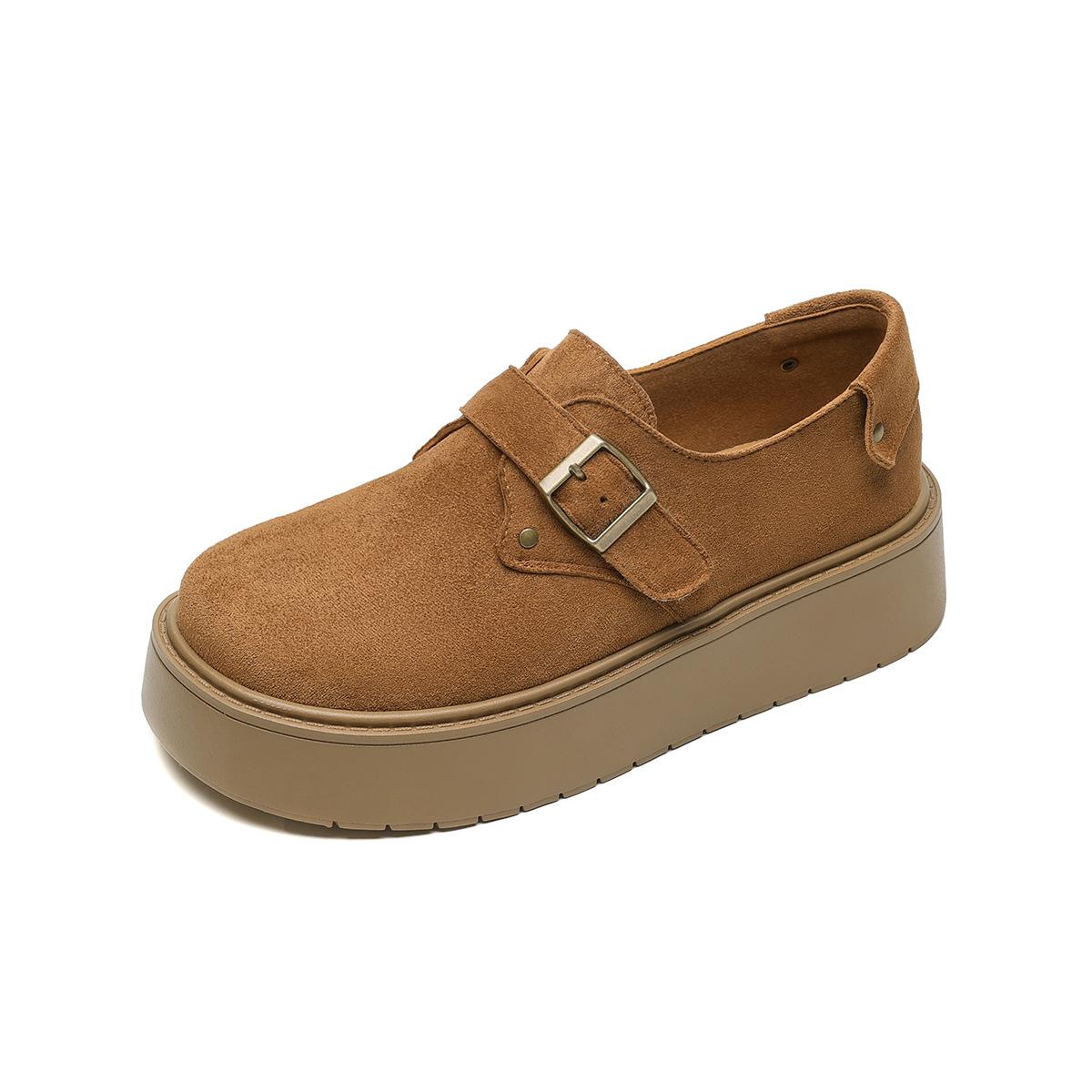 

Женские весенние туфли на платформе, ретро, одинарные, с круглым носком 42 малиновый