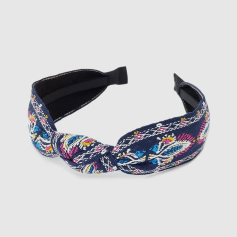 LALA Importierte Spitze Ethnisches Haarband - NAVY#