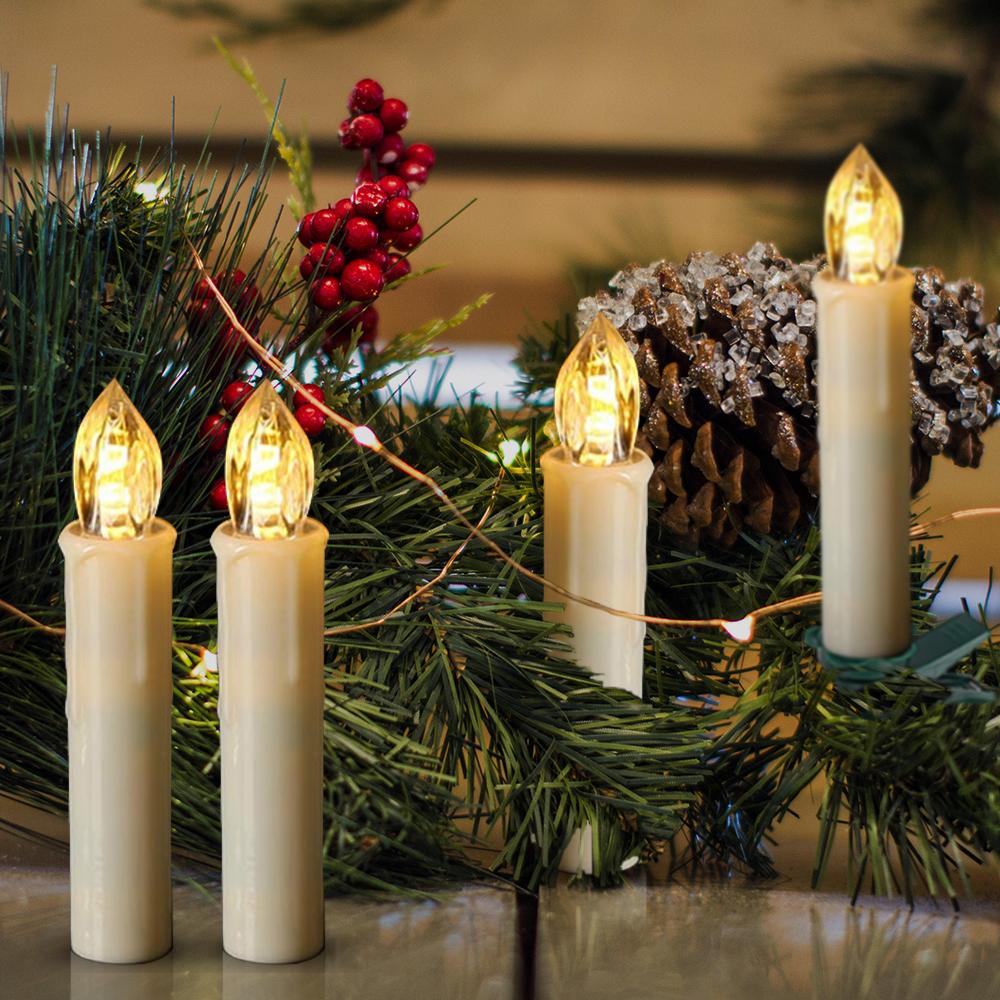 LED Flickering Flames Candles with Timer Remote, Christmas Tree Candle, Battery Operated, New Year Decoration, Home decor Candle